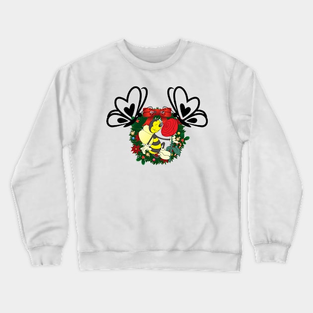 Butterfly and bee Christmas shirt Sunglasses Xmas Lights Boys Gift Crewneck Sweatshirt by we4you